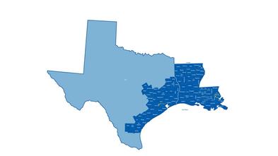 TX gulf and LA map- TX gulf